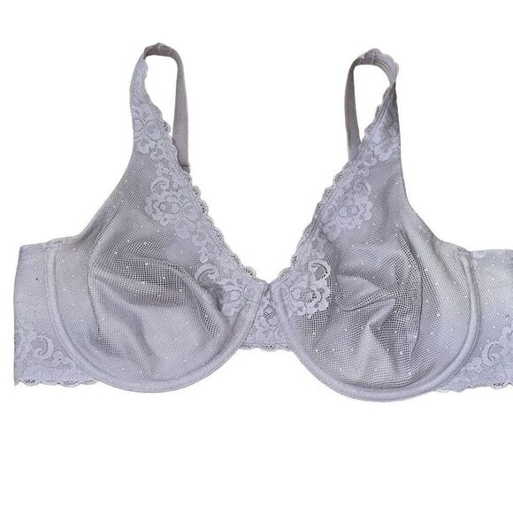 Lilyette Ladies Size 42C Lilac Lace Adjustable Straps Minimizer Underwire Bra - Picture 1 of 10